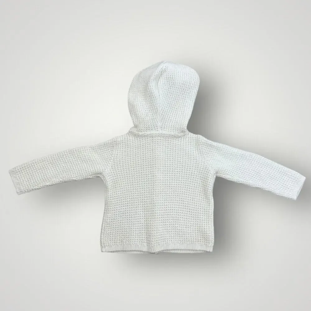 NWOT Carter's Baby Girl Ivory Waffle Knit Hooded Cardigan 12‎ Months